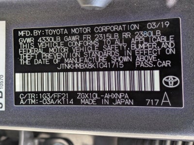 2019 Toyota C-HR XLE FWD (Natl)