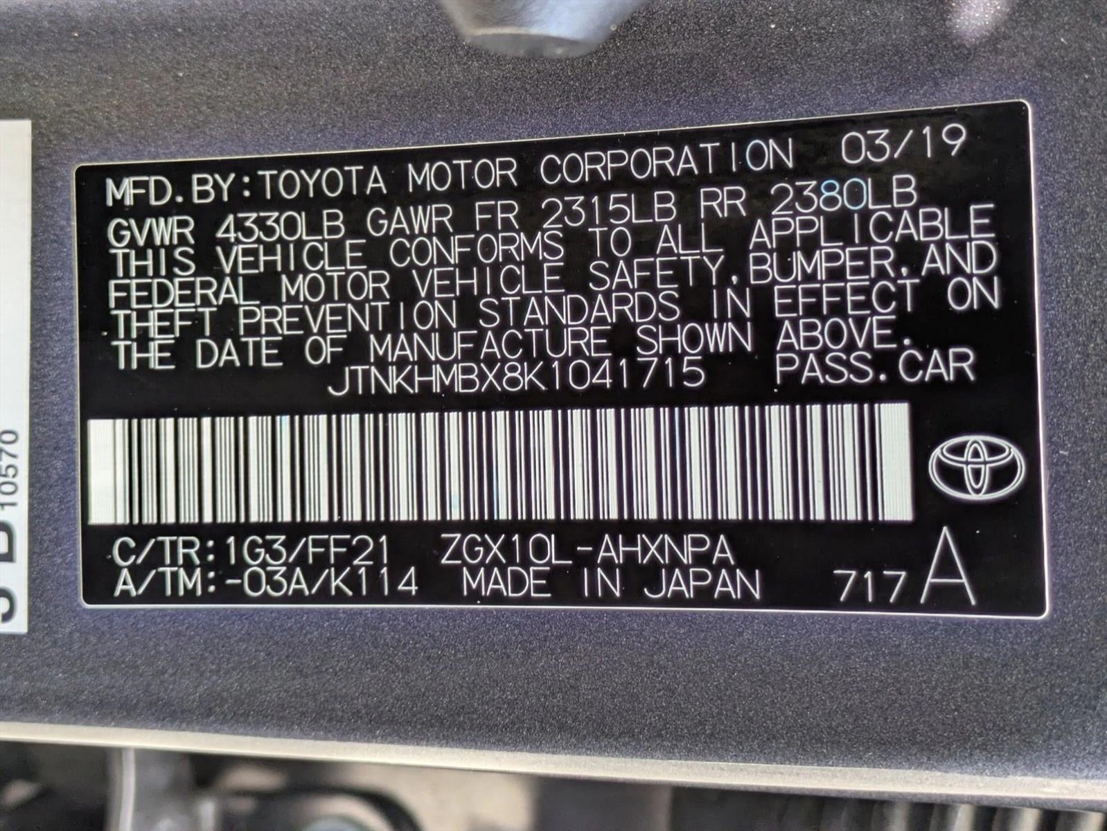 2019 Toyota C-HR XLE FWD (Natl)