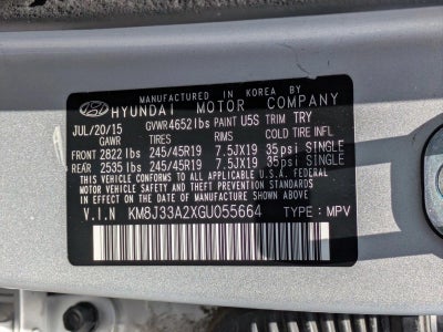 2016 Hyundai TUCSON FWD 4dr Limited