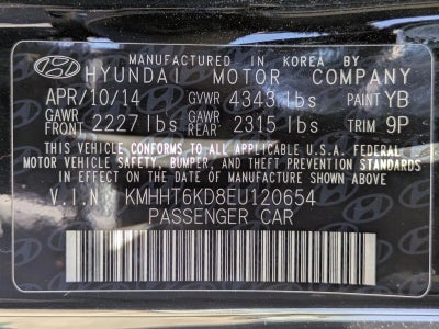 2014 Hyundai GENESIS Coupe 2dr I4 2.0T Auto