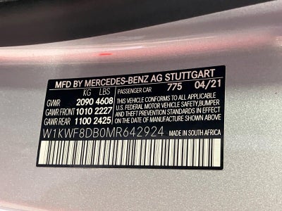 2021 Mercedes-Benz C-Class C 300 Sedan