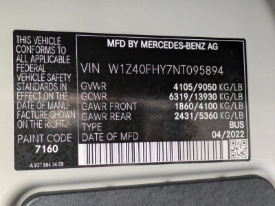 2022 Mercedes-Benz Sprinter Passenger Van 2500 Standard Roof I4 Gas 144" RWD