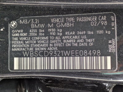 1998 BMW M3 Sedan Manual