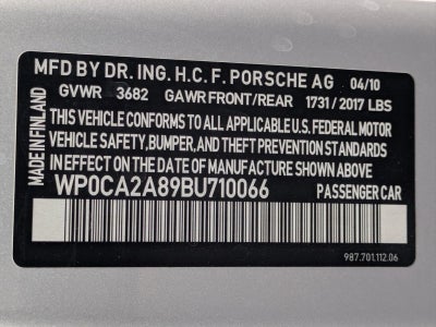 2011 Porsche Boxster 2dr Roadster